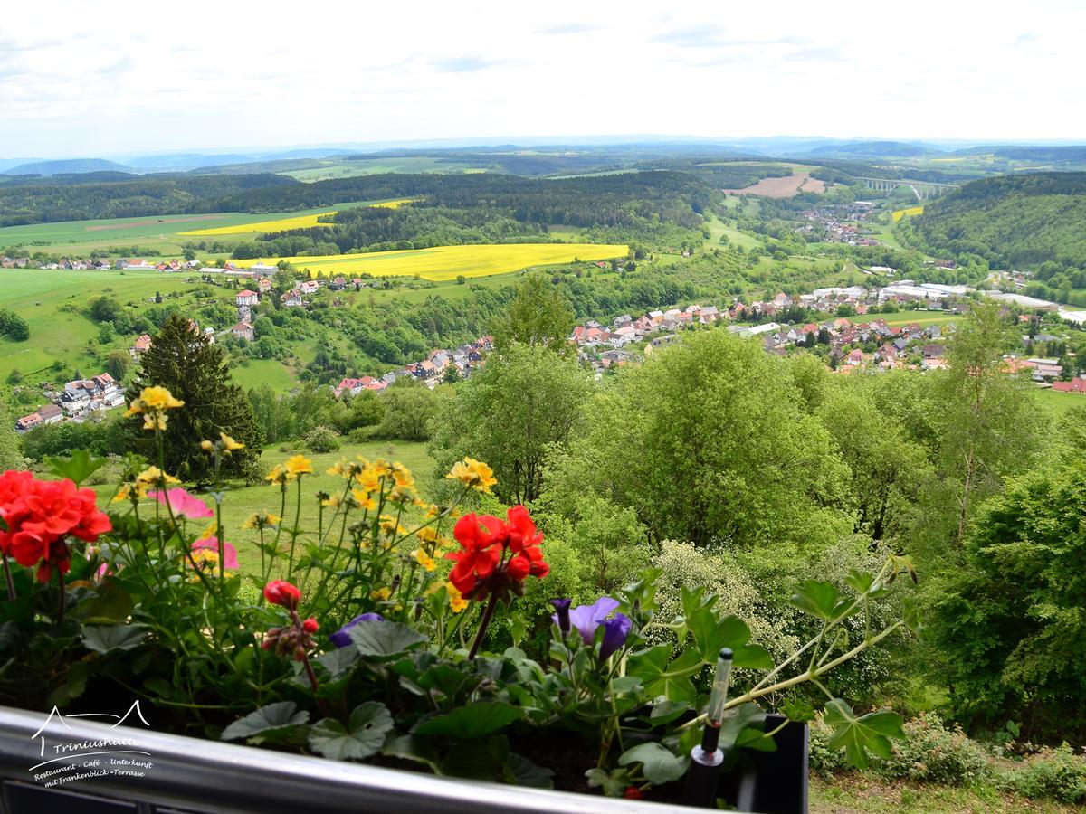 Die Triniushuette "Thueringens Schoenste Aussicht" Rauenstein Buitenkant foto