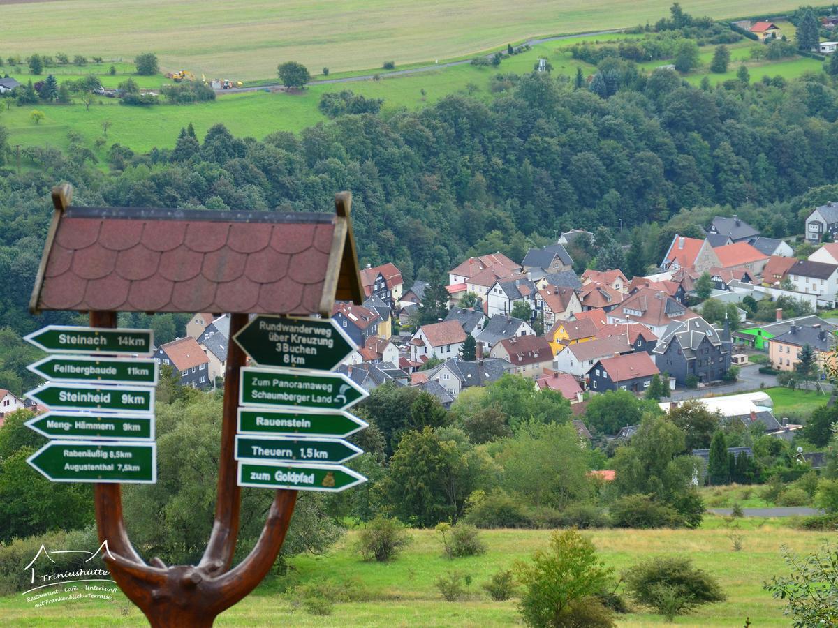 Die Triniushuette "Thueringens Schoenste Aussicht" Rauenstein Buitenkant foto