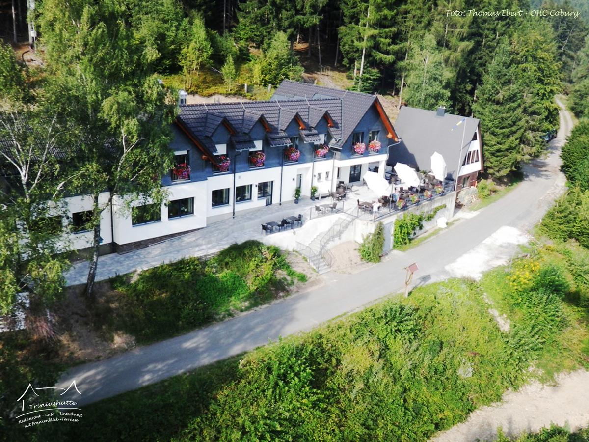 Die Triniushuette "Thueringens Schoenste Aussicht" Rauenstein Buitenkant foto